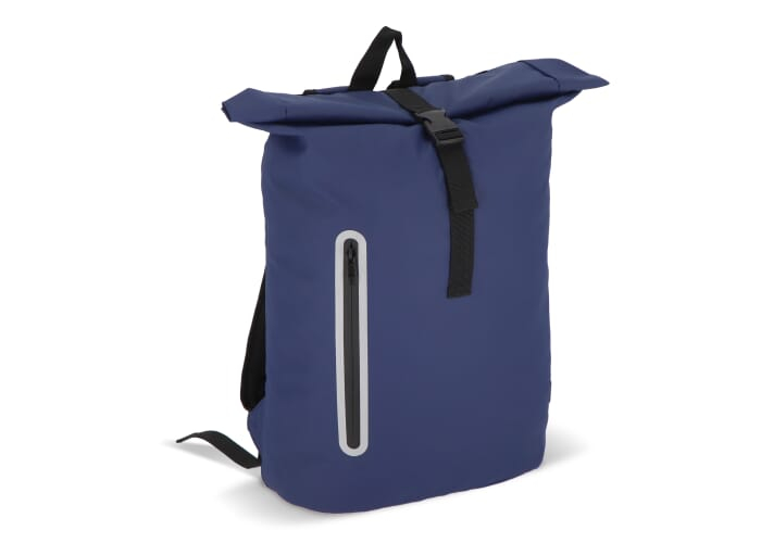 Sac à dos personnalisable enroulable 20L rPET enduit PU Bleu foncé